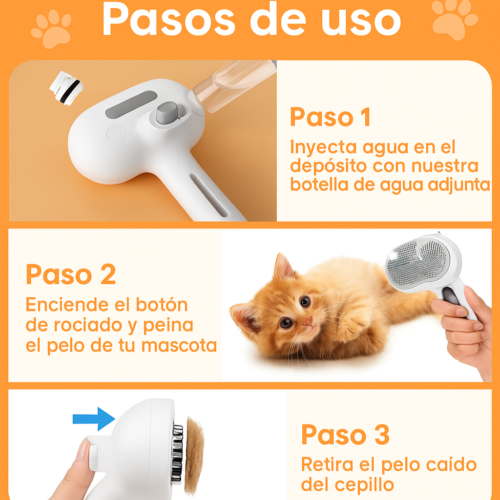 Cepillo Vapor Pet